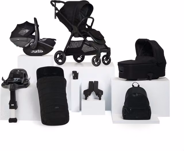 Maxi-Cosi Flip XT Pushchair Bundle with Pebble Slide Pro Car Seat and Base, 8 Pieces, Ink