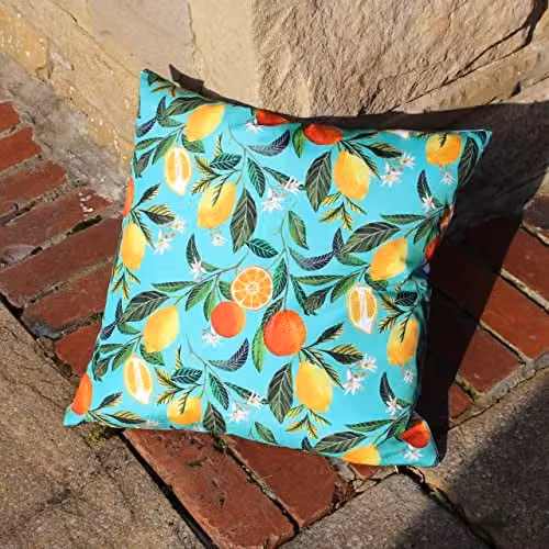 Evans Lichfield Orange Blossom Floral Outdoor Square Cushion, Multicolour, W/D/H: 43 x 43 x 43 cm – 2