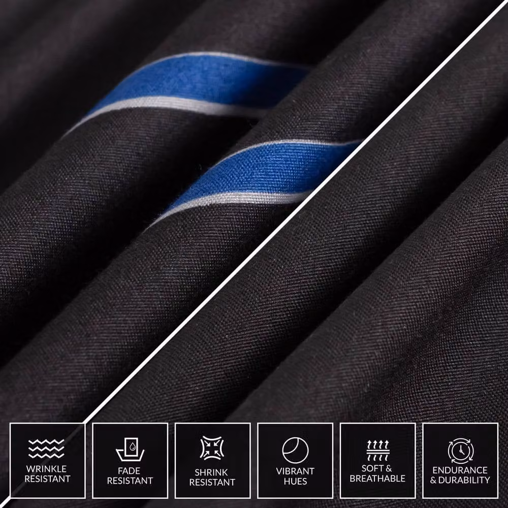 Pamposh Luxury Reversible Microfibre Duvet Cover and Pillowcase Set, Black, W: 180 cm x L: 200 cm – 5