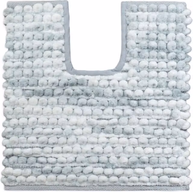 Allure Bath Fashions Marl Chunky Bobble Non-Slip U-Shape Pedestal Toilet Mat in Grey, 50 x 50 cm
