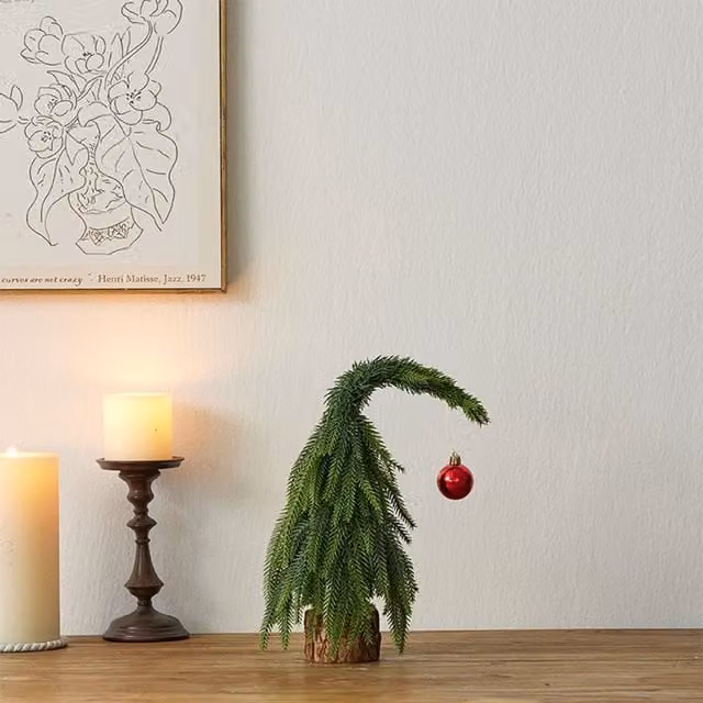 Leaper Green Crooked Neck Christmas Tree Tabletop Ornament, Height: 30 cm – 1