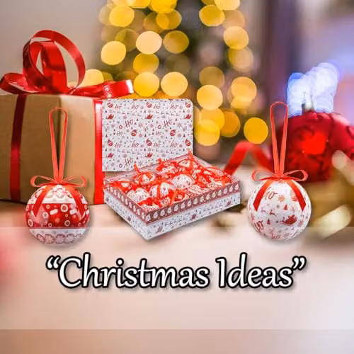 VFM e-Store Nordic Red Christmas Bauble Set, 12 Piece Round Hanging Ornaments – 5