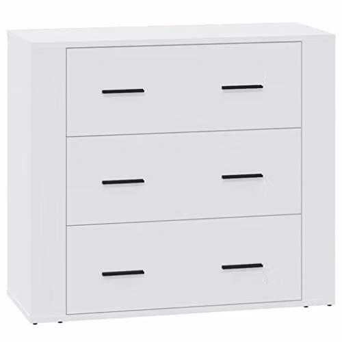 vidaXL Modern White Sideboard in Engineered Wood W/D/H: 80 x 33 x 70 cm
