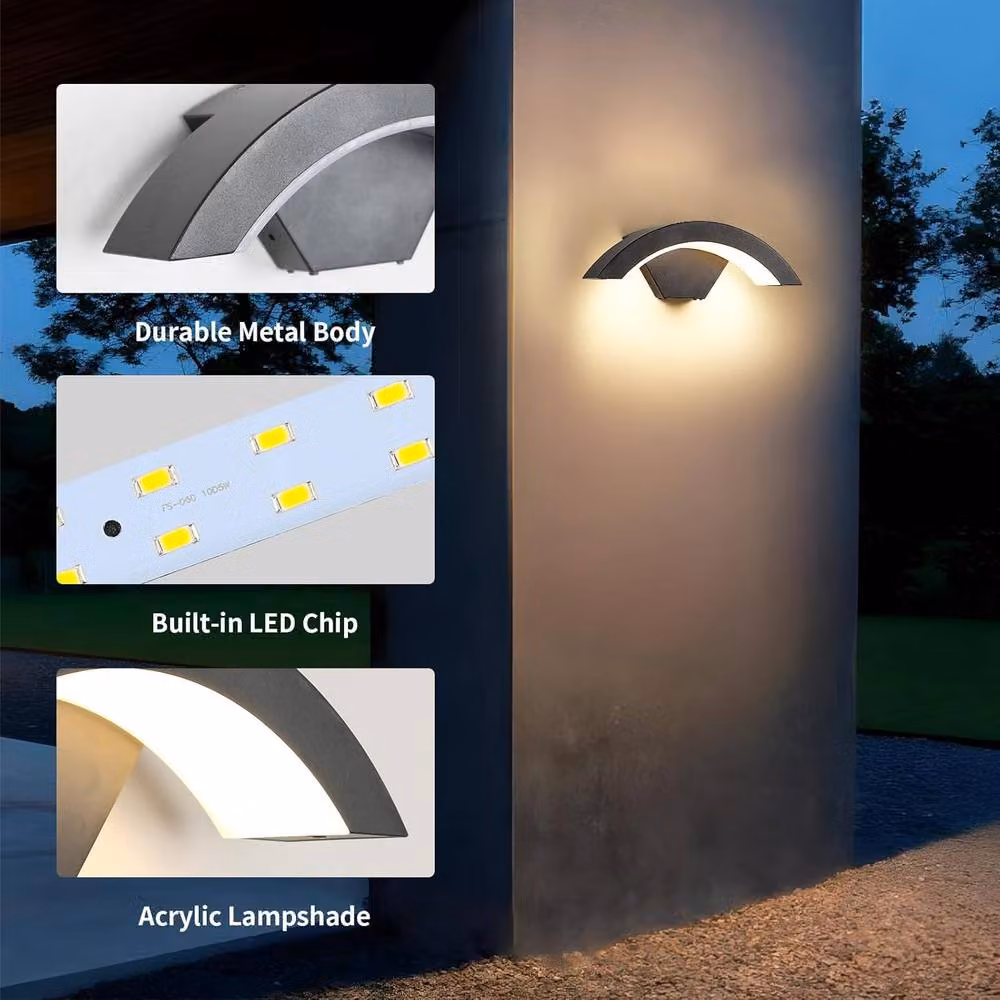 Goeco Modern LED Wall Light, 24W, IP65 Waterproof Outdoor Up and Down Lamp, Black – 8