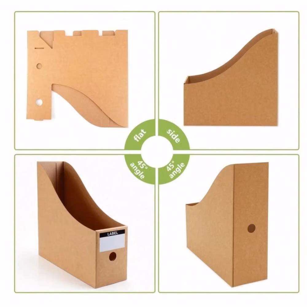 KORVIXA Pack of 16 Brown A4 Paper Magazine File Holders, W/D/H: 27.0 x 9.0 x 9.0 cm – 3