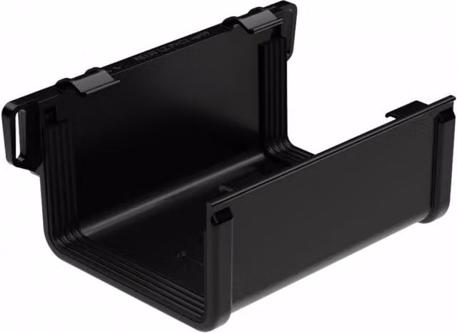 Galeco Square Gutter Large Union Box in Black, 135mm