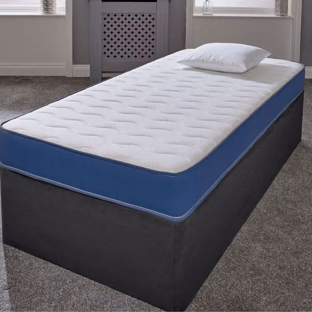 eXtreme Comfort Ltd Cooltouch Essentials Wave Junior Hybrid Spring Mattress, Medium Soft, Dark Blue and White, Depth: 18 cm