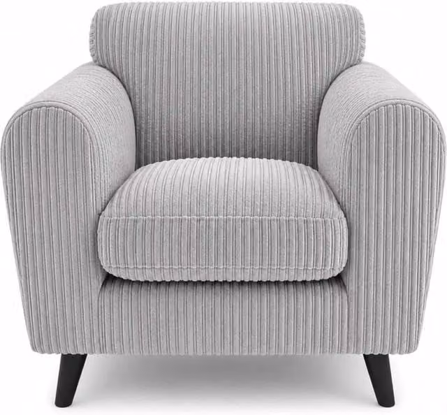 Bliss Furniture Harlow Jumbo Cord Cuddle Chair in Silver Grey