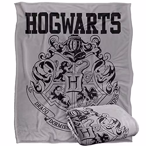 LOGOVISION Harry Potter Hogwarts Athletic Silky Touch Super Soft Fleece Throw Blanket, Multicolour and White, W: 152 cm, D: 127 cm – 1