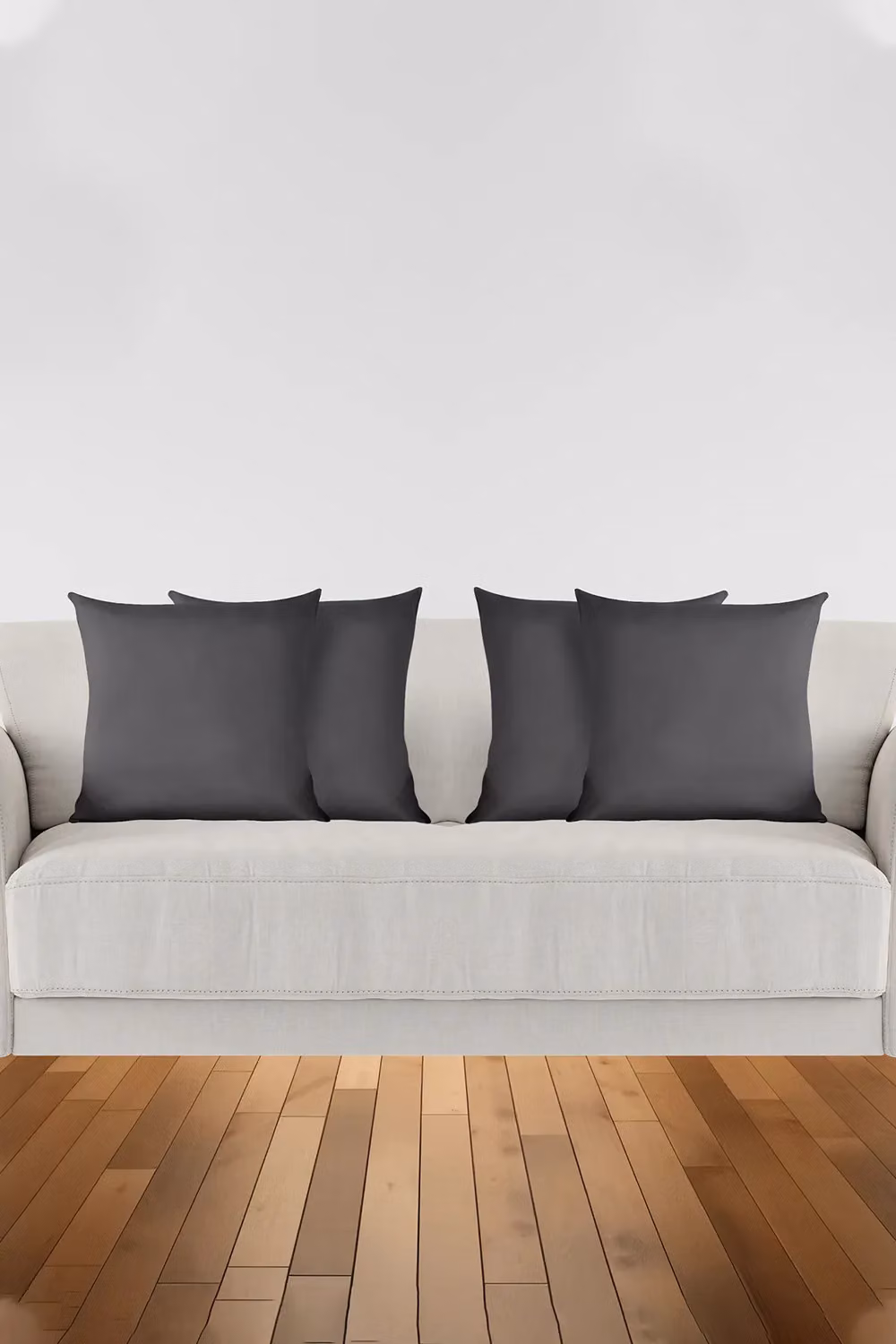 Neel Blue Set of 2 Plain Square Polyester Cushion Covers in Grey, W/D/H: 45 x 45 cm – 5