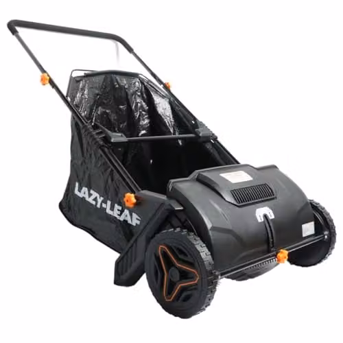 Lazy Tools Black Garden Leaf Sweeper with 100L Collection Bag and 530mm Sweep Width