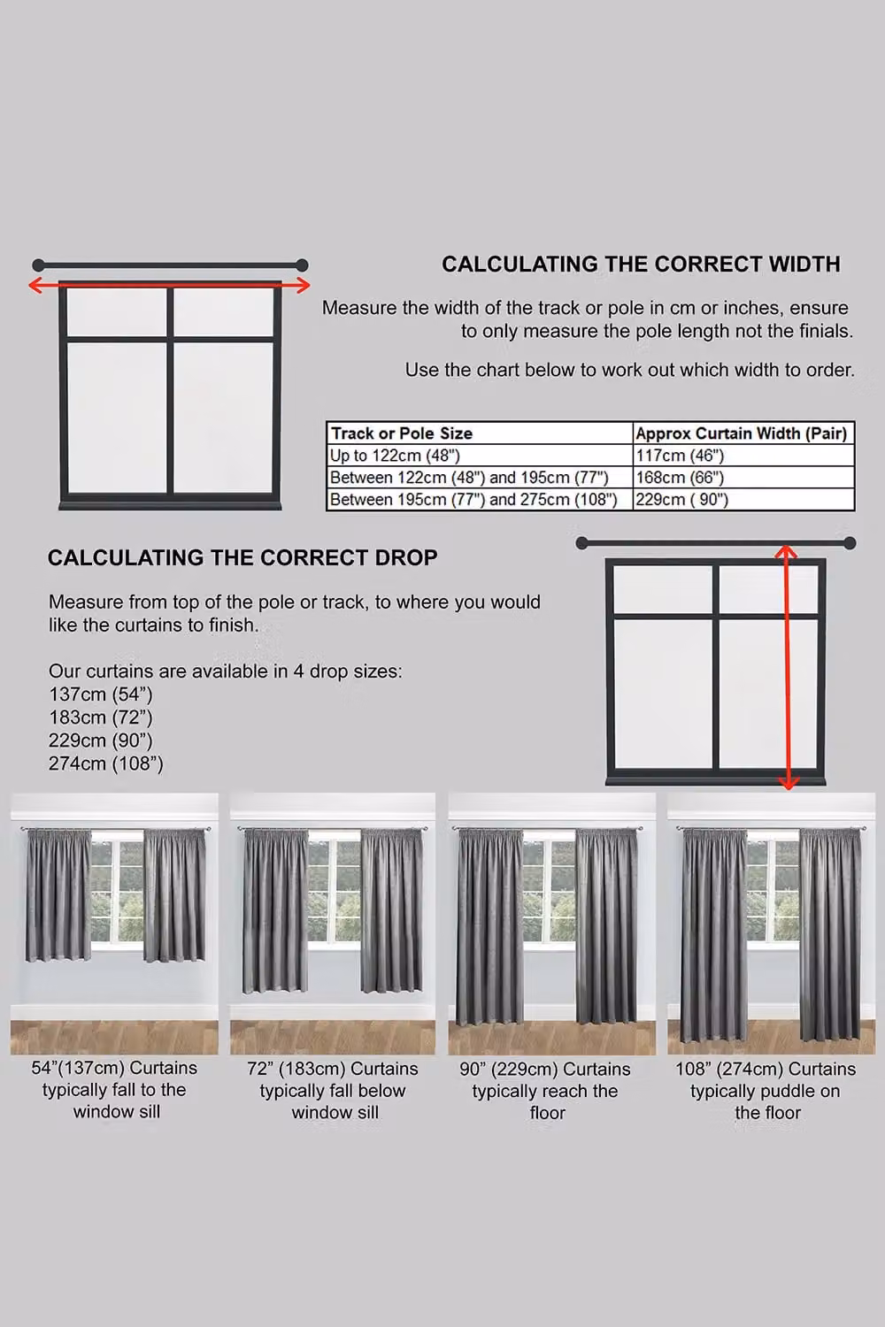 Enhanced Living Matrix Grey Thermal Noise Reducing Dim Out Curtains, Pair, Width: 117 cm, Height: 137 cm – 3
