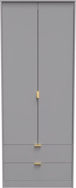 Ready Assembled 2 U Tamworth 2 Door 2 Drawer Wardrobe in Dark Grey