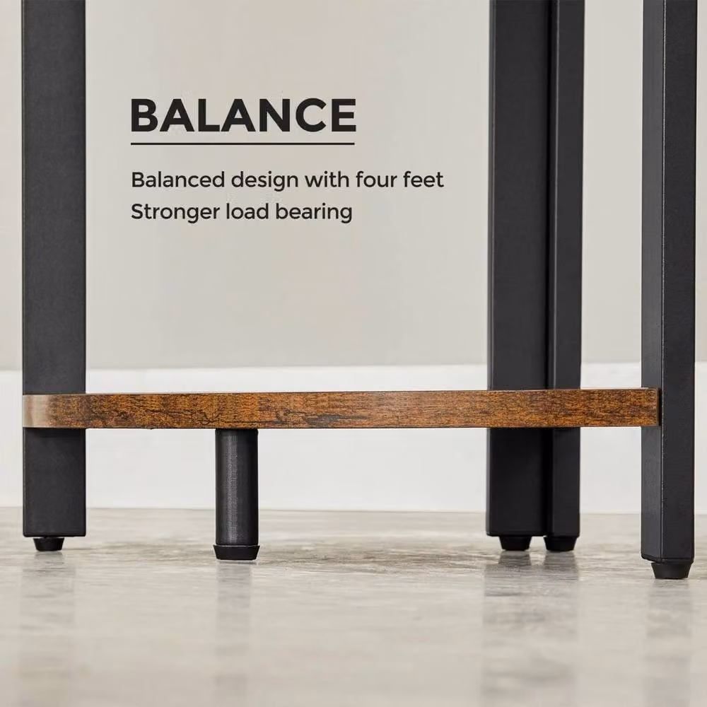 SPETLEK 5-Tier Brown Corner Storage Shelf with Industrial Metal and MDF Design – 5