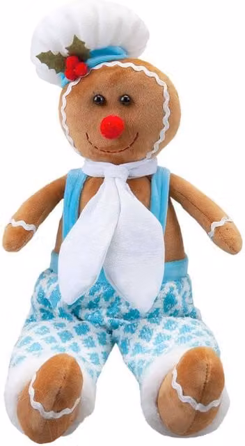 VFM e-Store Christmas Sitting Gingerbread Tabletop Decoration, Blue and Multicolour, H 52 cm x W 22 cm x D 22 cm – 1