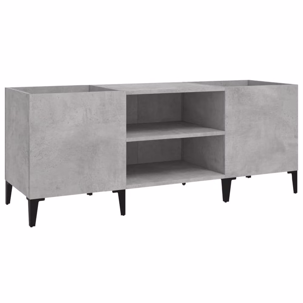 Berkfield Home Record Cabinet in Concrete Grey, W: 121 cm, D: 38 cm, H: 48 cm