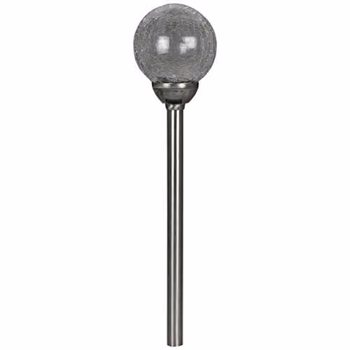 Luxform Palma RGB and Warm White LED Solar Garden Ground Spike in Silver Stainless Steel – 1