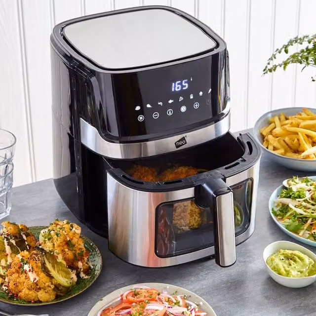 Neo Black Electric Digital Air Fryer with Window and Digital Display, 6l, Black