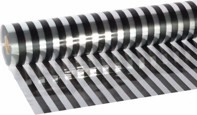 KDMD Black and Transparent Pinstripe Cello Florist Plastic Film