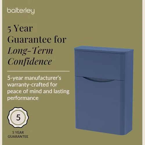Balterley Blue Floor Standing Back To Wall WC Unit with Soft Square Recessed Front, W/D/H: 55.0 x 20.5 x 80.0 cm – 5