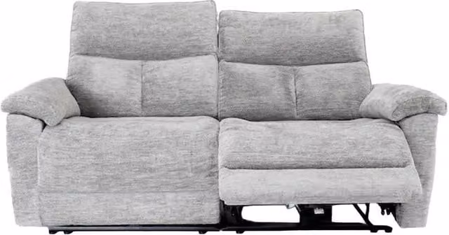 Furnishings For Less UK Kent Electric Reclining 3 Seater Fabric Sofa in Dove Grey with USB Charging – 1