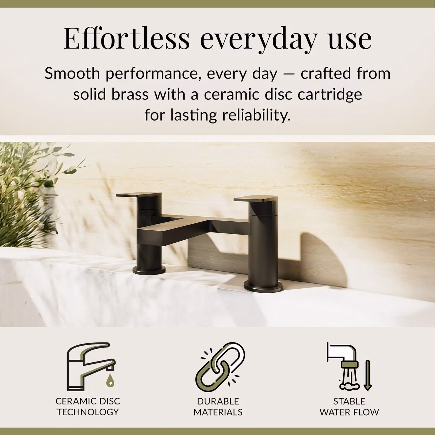Balterley Contemporary Deck Mounted Bathtub Filler Tap in Matt Black – 2