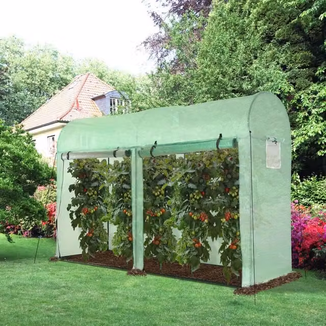 Outsunny Green Freestanding Garden Plant Growth Greenhouse with Roller Windows and Steel Frame
