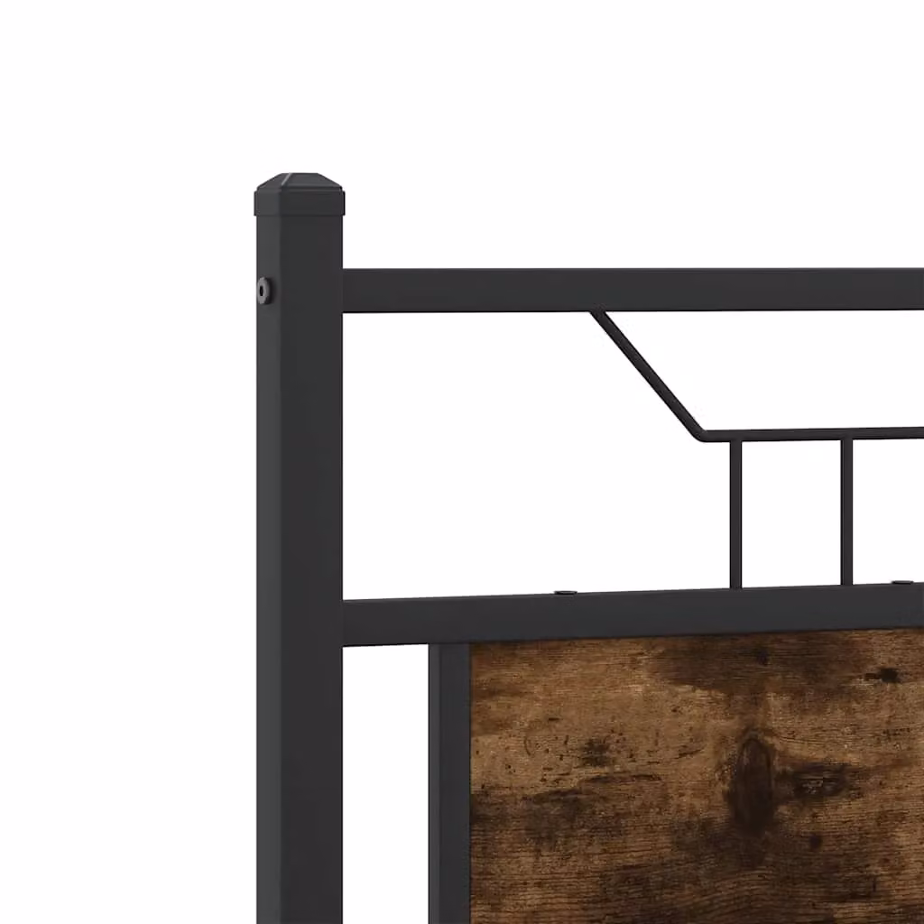 Berkfield Home Small Double Bed Frame in Smoked Oak Brown, W/D/H: 120 x 190 cm – 3