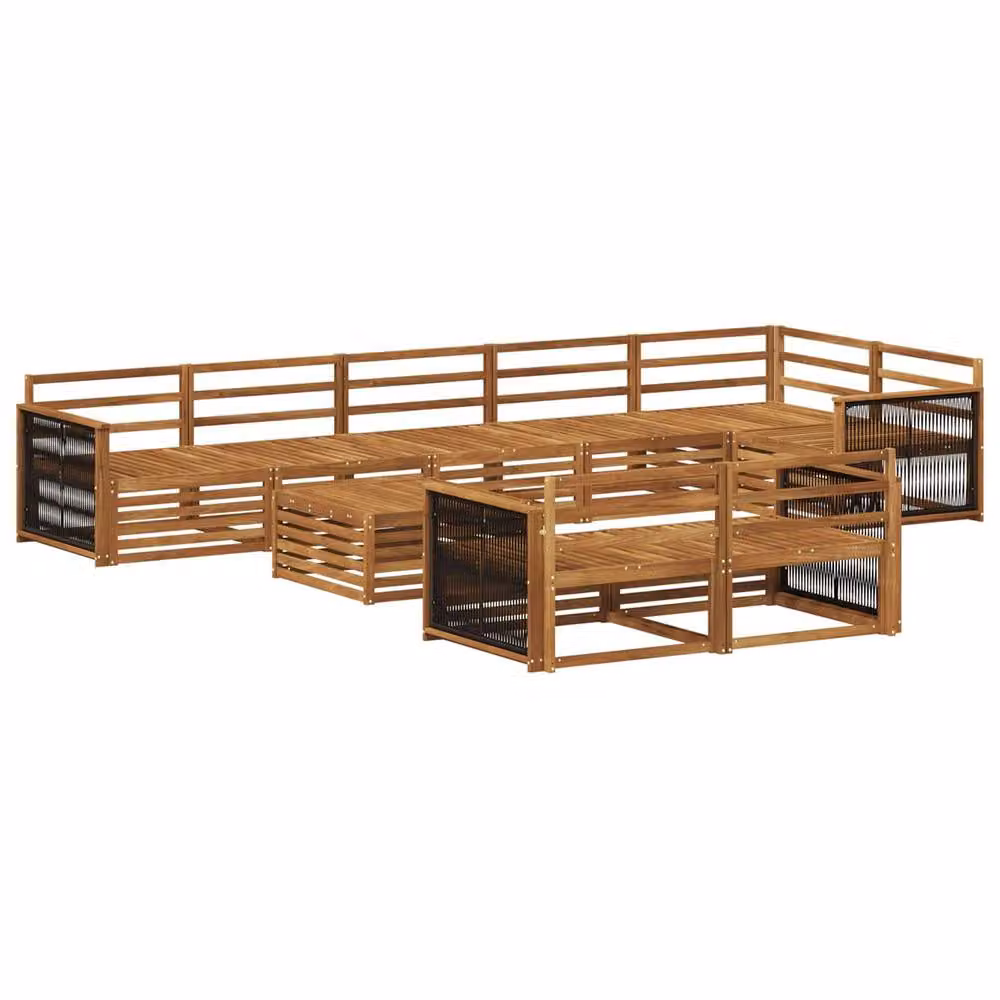 Berkfield Home 9 Piece Brown Outdoor Sofa Set – 2