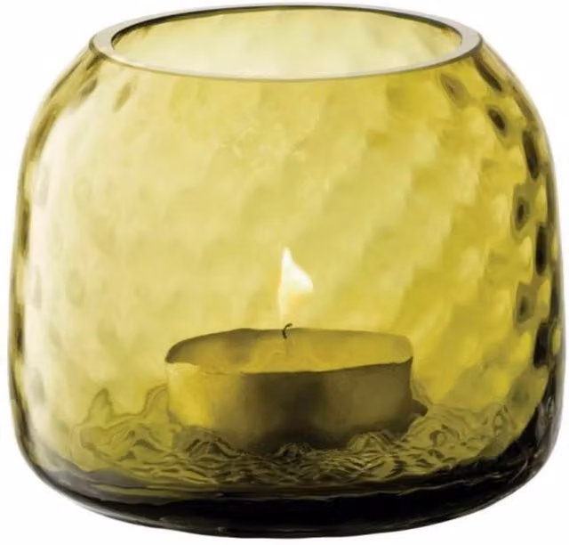 LSA Dapple Tealight Holder Vase in Green Glass, Diameter: 7 cm – 1