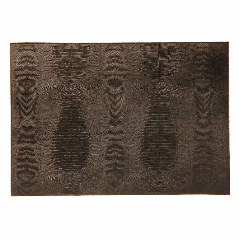 Dome Deco DOUKAS Graphic Rectangular Faux Leather Placemat in Brown