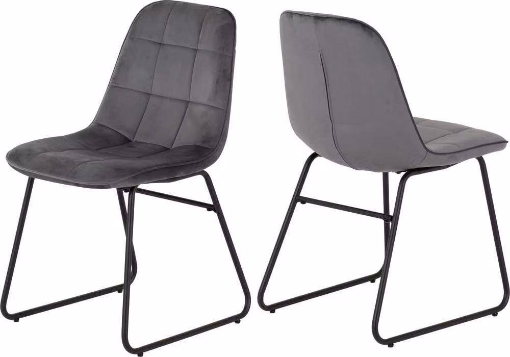 Seconique Marlow and Lukas Dining Set in Black and Grey – 5