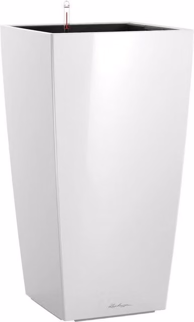 Lechuza Cubico Square Tall Self-Watering Planter in White High-Gloss 61l