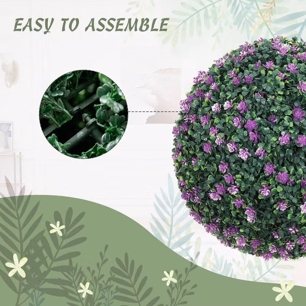 STILVORA Set of 2 Green Artificial Camellia Topiary Balls, Diameter: 40 cm – 6