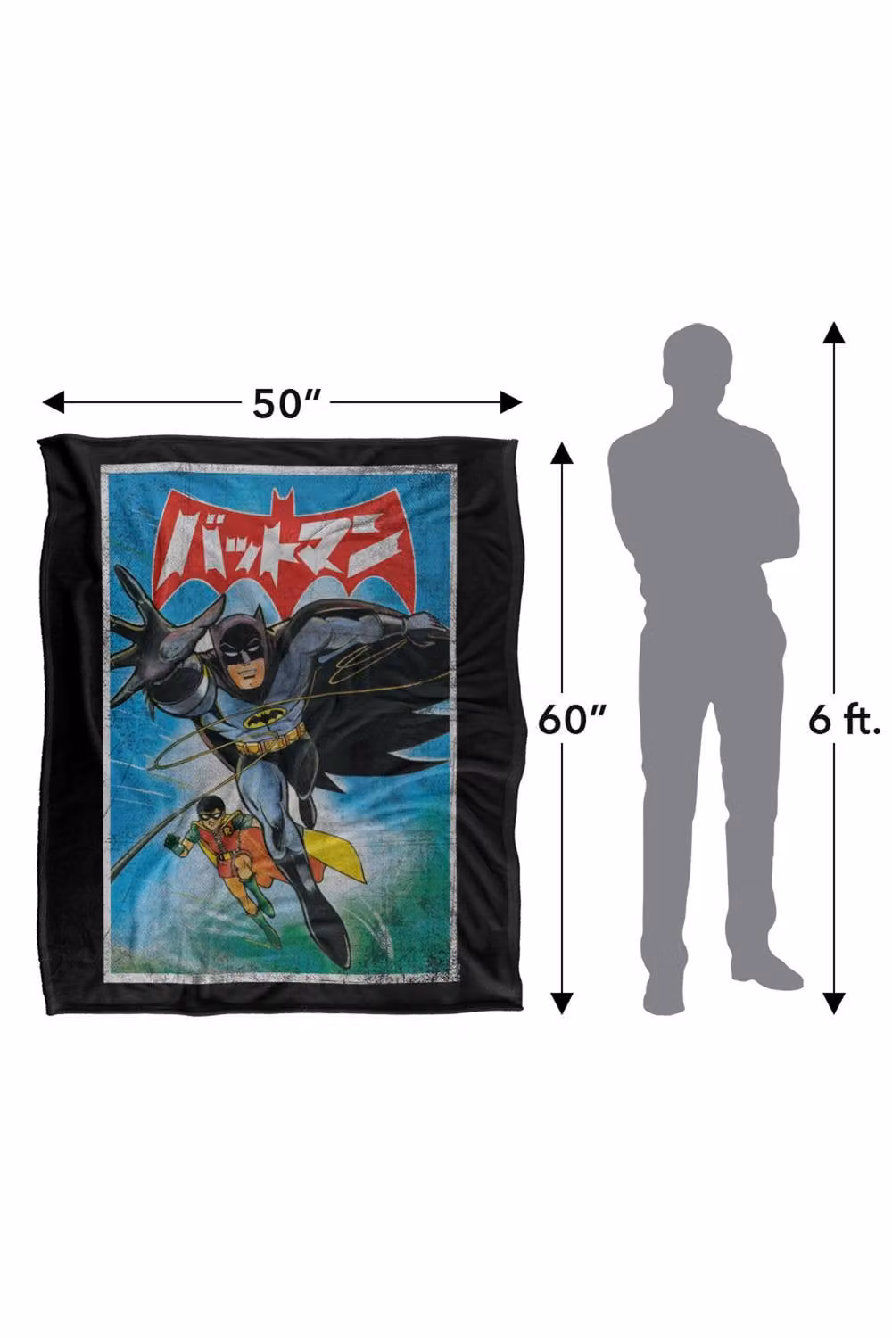 Warner Bros. Batman Robin Kanji Painted Super Soft Fleece Throw Blanket, Multicolour, W/D/H: 91 x 147 cm – 8