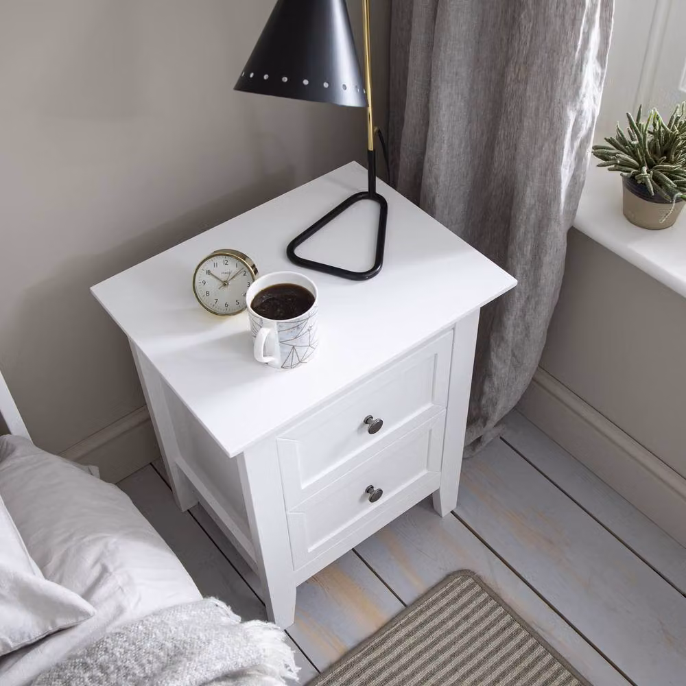 Nöa and Nani Karlstad Bedside Table with 2 Drawers in White Pine Wood – 4