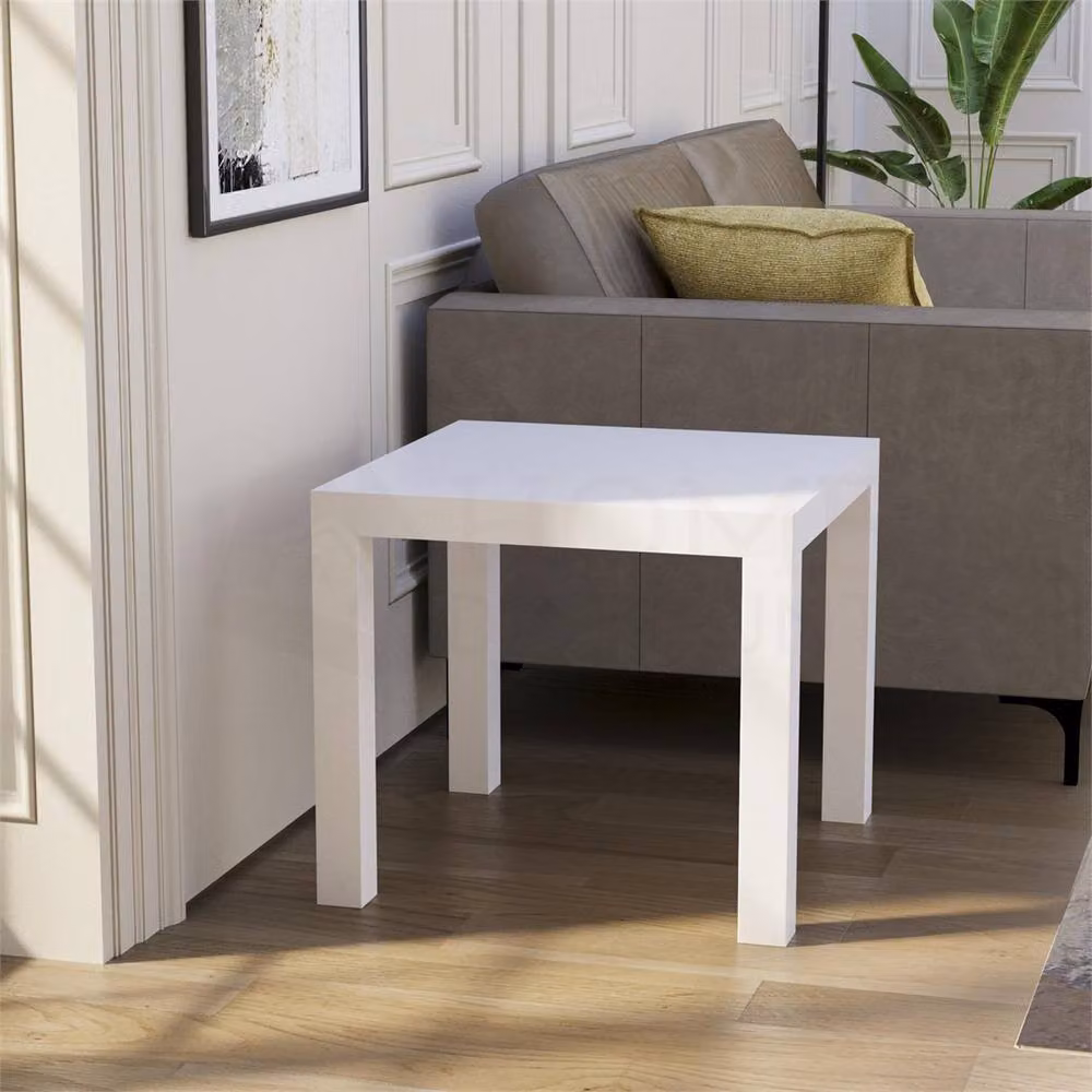 Kelvenix Modern Square Side Table in White – 2