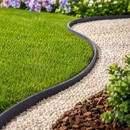 SolaDirect Grey Flexible Plastic Lawn Edging Border – 8
