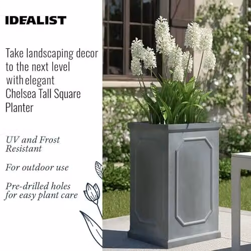 IDEALIST Large Grey Stone Planter, Height: 64 cm – 6