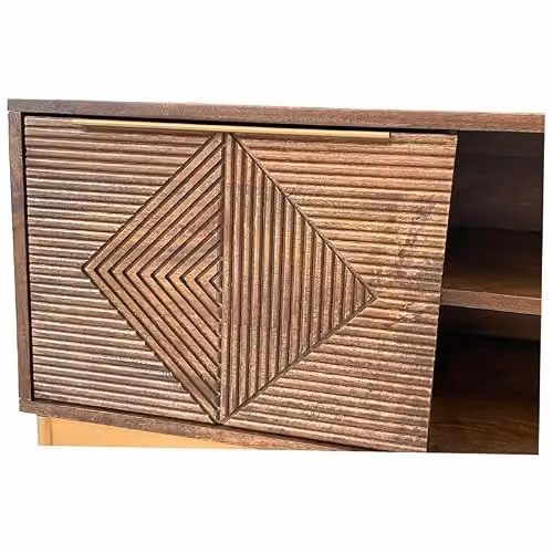 Jaipur Furniture Ltd Zaine Carving TV Unit in Brown Mango Wood, W/D/H: 148 x 40 x 46 cm – 2