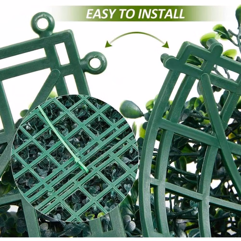 FLAVORA 5 Piece Artificial Hedge Plant Wall Garden Fence Screening in Green – 3