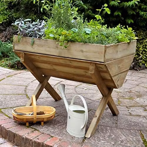 Forest Garden Brown Pressure Treated Wooden Kitchen Garden Trough Planter – 2