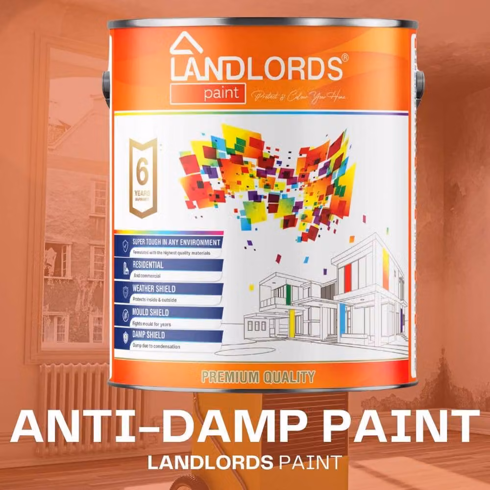 LANDLORDS PAINT Mould Resistant Anti-Damp Paint, White, 5 l – 2