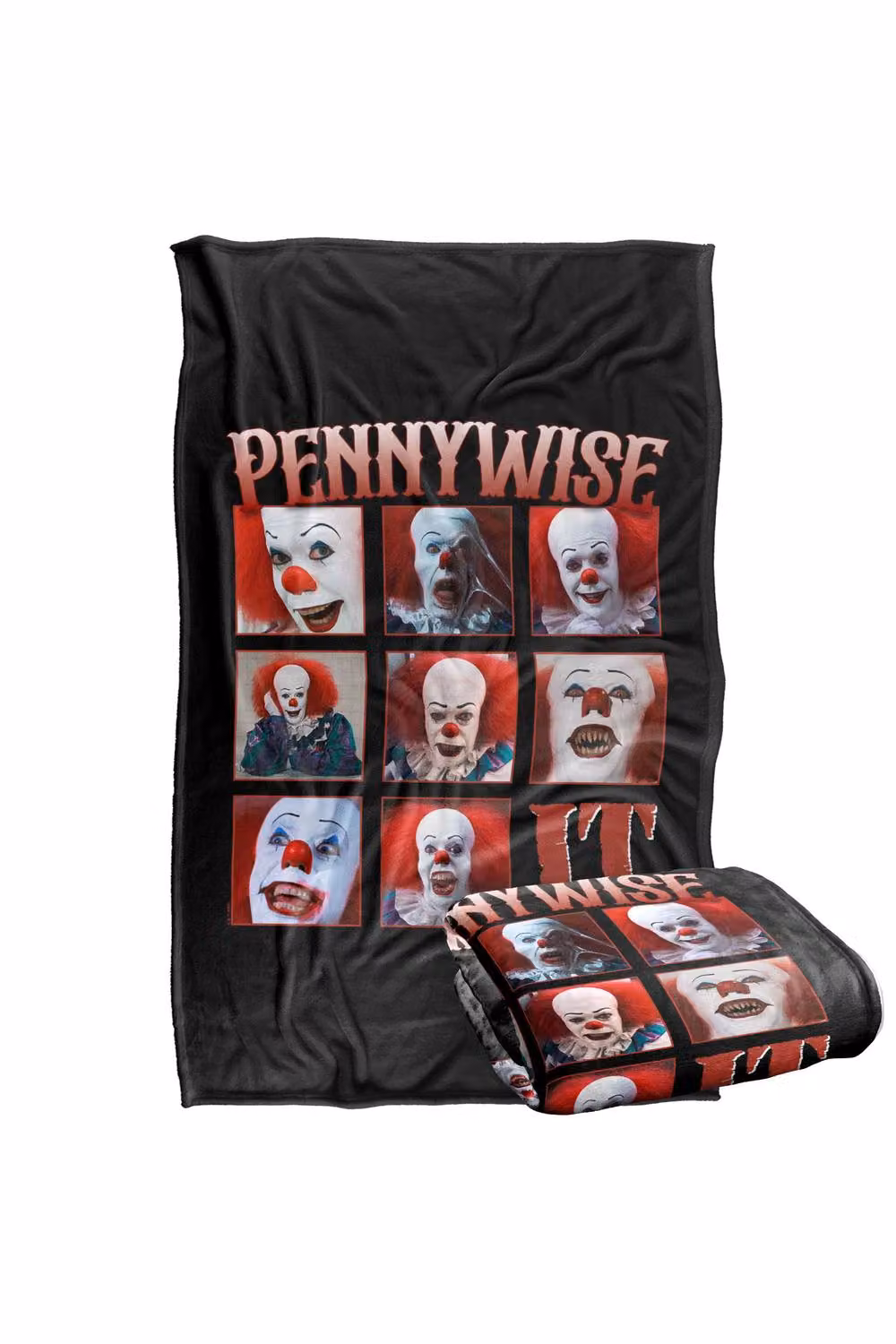 LOGOVISION It The Movie Pennywise Squares Super Soft Fleece Throw Blanket, Multicolour, W: 127 cm, D: 152.4 cm – 7