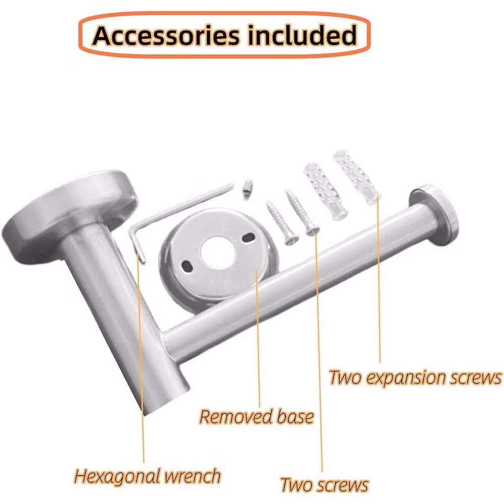 PAWNORA Wall Mounted Stainless Steel Toilet Roll Holder Dispenser in Silver – 2