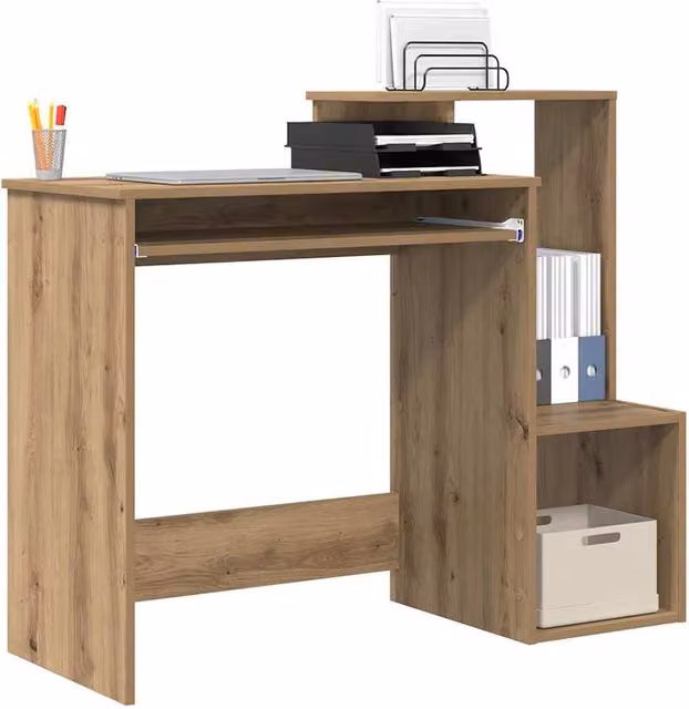 Berkfield Home Artisan Oak Computer Desk in Brown – 1