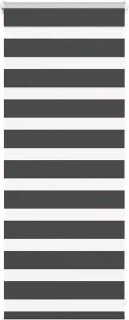 Berkfield Home Black Zebra Day and Night Blind, Polyester, W: 65 cm, H: 100 cm – 1