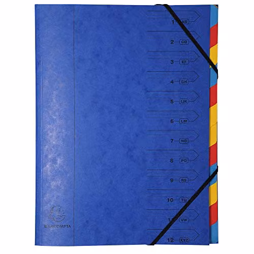 Exacompta 12-piece A4 Collection Folder Set in Multicolour and Blue