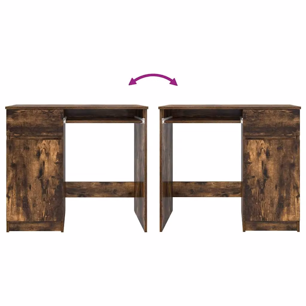 Berkfield Writing Desk in Smoked Oak Brown, W/D/H: 86 x 49 x 76 cm – 4