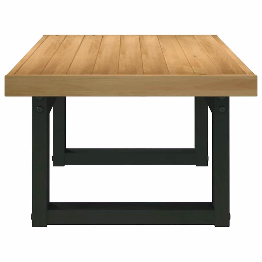 Berkfield Home NOAIN Coffee Table in Brown Solid Pine with U-Shaped Legs, W/D/H: 120 x 60 x 40 cm – 3